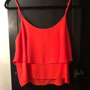 Neon salmon crop tank